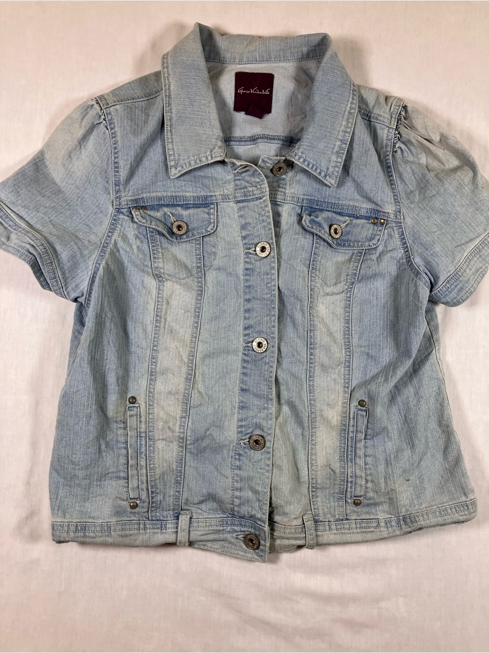 Gloria Vanderbilt Light Blue Denim Jacket with Plum Label